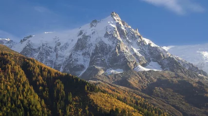 Crédence de cuisine en verre imprimé Mont Blanc Aiguille du Midi, Chamonix, France