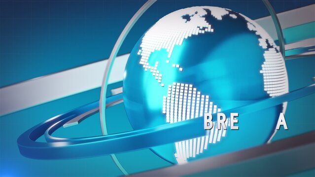 3D World News Background Loop, digital world breaking news Studio Background for news report and breaking news on world live report
