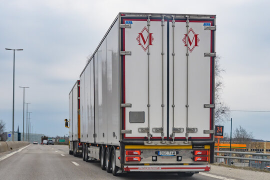 gigaliner truck on a motorway in sweden