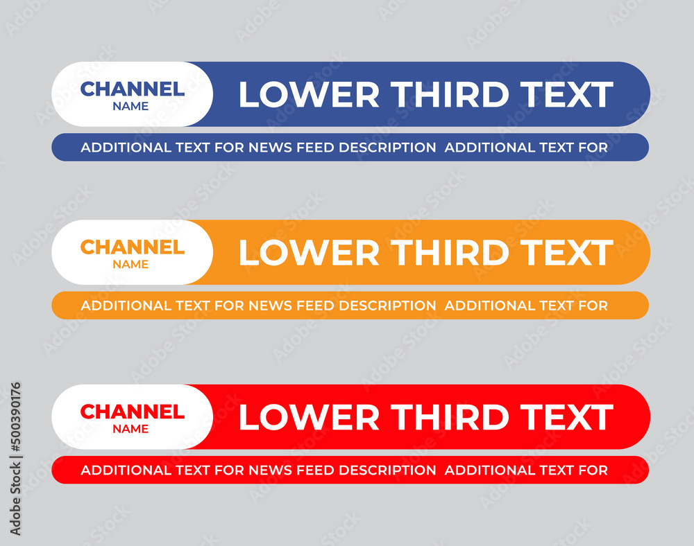 Aufkleber set of vector lower third banner of the screen for titles and captions.