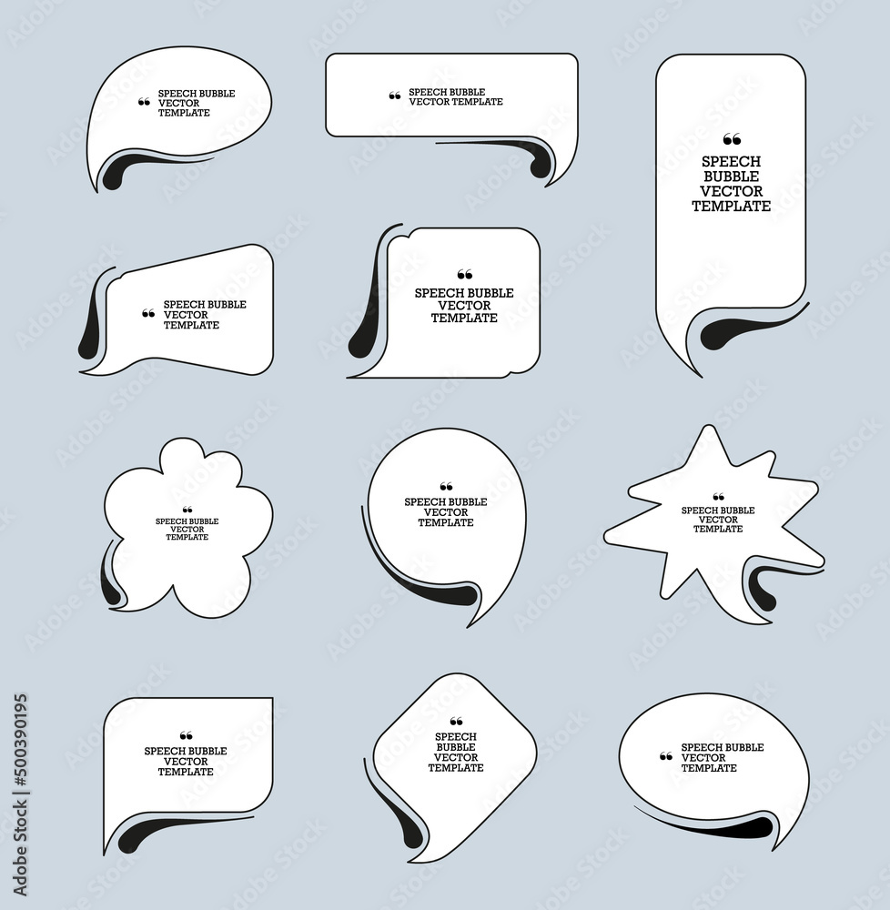 Poster Set of vector white speech bubbles with gradient.