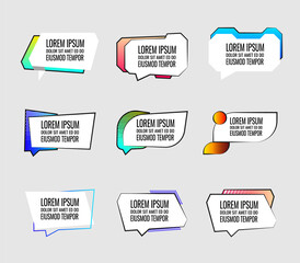 Vector colored speech bubbles for quotes and text banner