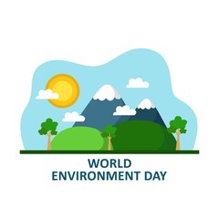 flat style world environment day illustration.