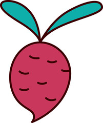 Beetroot outline color icon