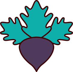 Beetroot outline color icon
