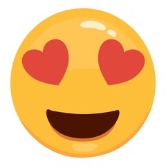 Fototapeta premium Cute modern Emoji. Joyful, sad and love emoticons. Yellow emotional faces. symbol for your design