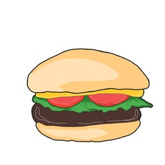 hamburger isolated on white
