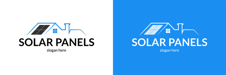Stylish solar panels installation logo