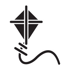 Kite , Summer solid icon.