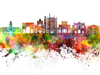 Obraz premium Parma skyline in watercolor background