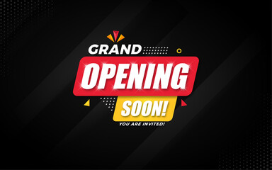Grand opening coming sale poster, sale banner design template with 3d editable text effect