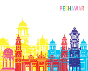 Obraz premium Peshawar skyline pop
