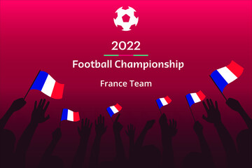 France Team Soccer Vector Illustration. Football Championship 2022 Background. 
