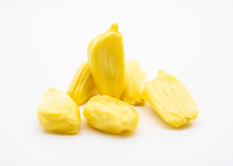 section of jackfruit isolated on white background