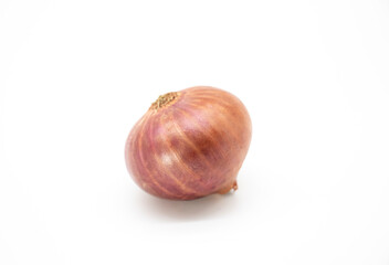 Single purple onion on a white background
