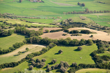 Fototapeta na wymiar View Of Marmilla From Giara Plateau, Giara basaltic upland, Medio Campidano, Sardinia, Italy 