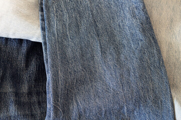 Background from the textures of denim cotton fabric in different colors