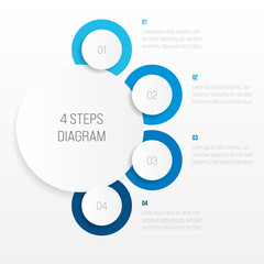 4 steps process modern infographic diagram
