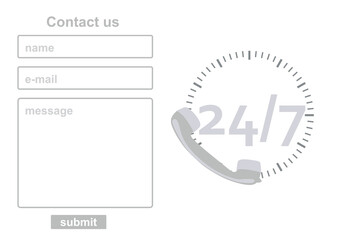 Call center interface. vector illustration