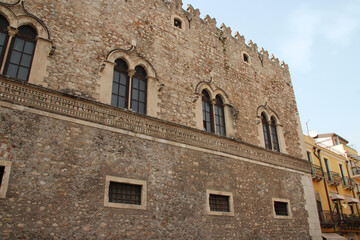 Fototapeta na wymiar medieval palace (corvaja) in taormina in sicily (italy) 