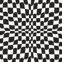 Black and white wavy shapes. Chess simple shapes are slightly wavy, and concave inward in the center
