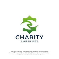 charity logo moeslem premium vector
