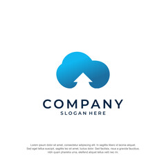 cloud upload logo premium vector