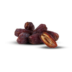 Dried dates isolated on white background with cut out