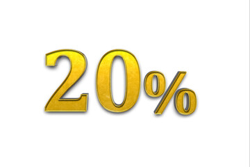 20 Percent Offer Background with paper numbers. 3d