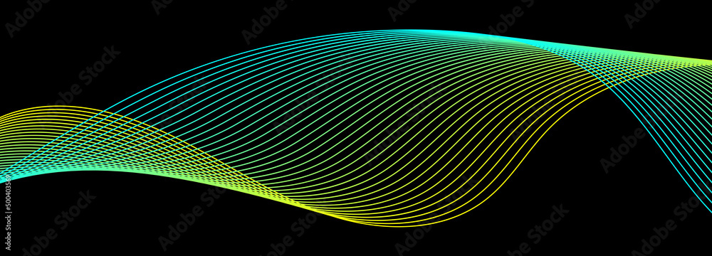 Poster abstract background of lines. blue and yellow lines. digital technology cyber background. vector ill