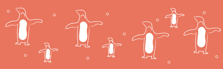 Dancing penguin under the stars