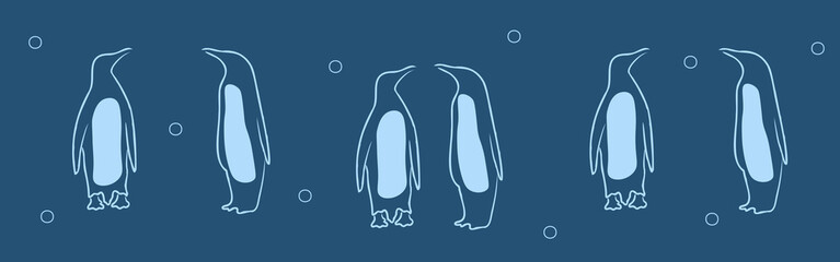 Penguin conversation in Antarctica at night