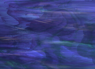 深い藍色の混色が魅力、マーブル模様のステンドグラス