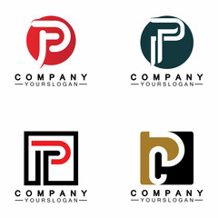 Letter P logo icon design vector, alphabet logo template