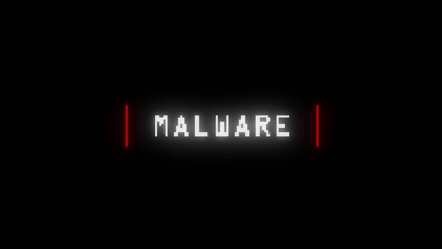 malware warning with glitch text effect