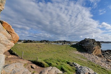 The coast at Plougrescant in Brittany-France