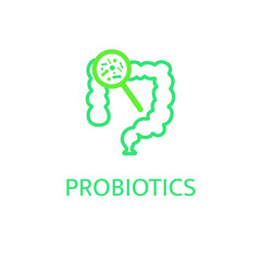 Lactobacillus Probiotics Icon. Normal gram-positive anaerobic microflora sign. Editable vector illustration. Modern style. Medical, healthcare and scientific concept.