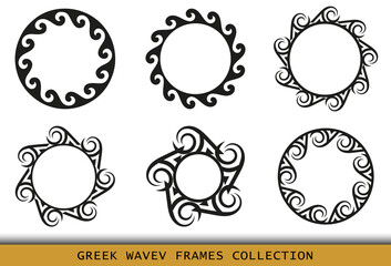 Ancient Greek frames patterns, set of antique borders from Greece