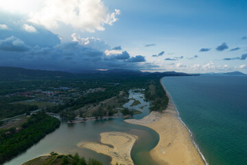Obraz premium Aerial view of beach in Malaysia