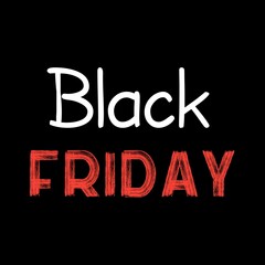 Fototapeta na wymiar Black Friday Sale banner. Modern minimal design with white and red typography. Template for promotion, advertising, web, social and fashion ads. illustration.
