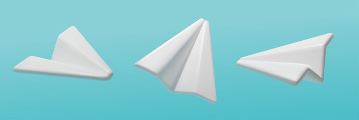 A set of 3d paper planes for social media
