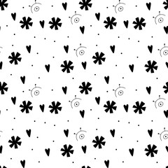 Fototapeta na wymiar seamless pattern of black and white