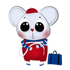 mouse with heart bag