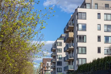 Foto op Plexiglas modern architecture residential building condominium appartments development © sgolovunin
