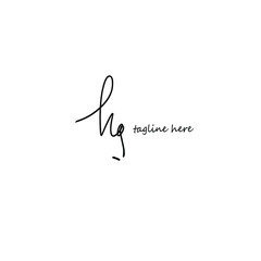 Initial Letter hg Logo - Handwritten Signature Logo