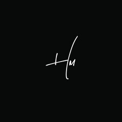 Initial Letter Hm Logo - Handwritten Signature Logo