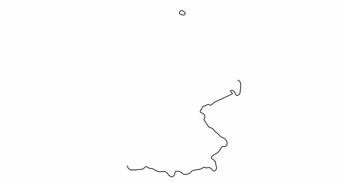 Borders drawing outline map of Germany, geographic borders of the country deutschland, deutsch land