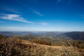 Breathtaking landscape of Carpatian mountains on a sunny day