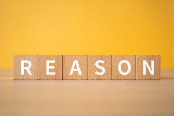 理由のイメージ｜「REASON」と書かれた積み木