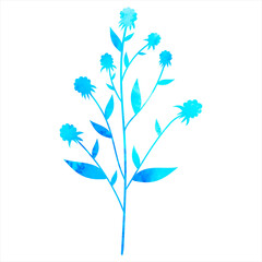 flower silhouette, on white background, isolated, vector
